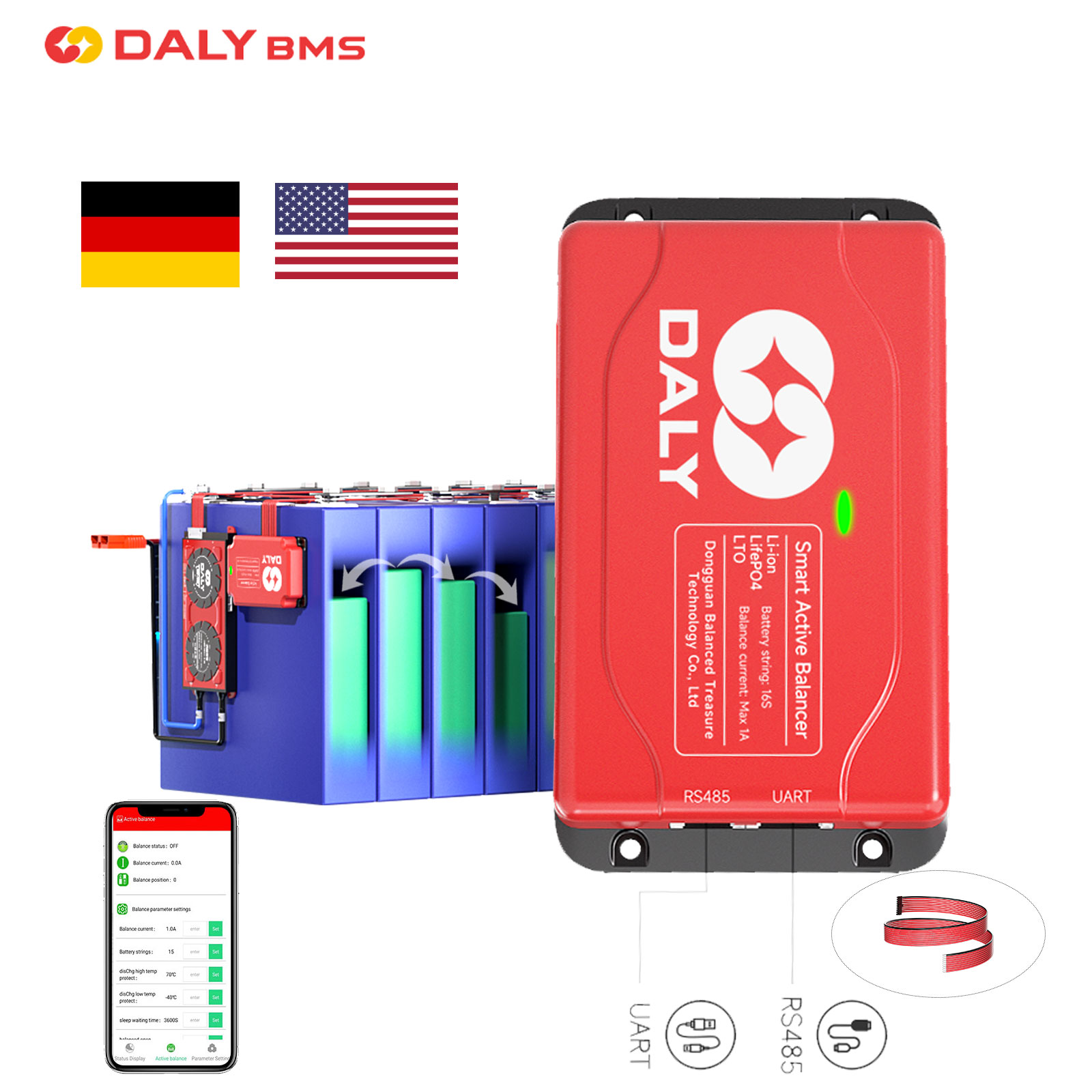 Battery Equalizer Balancer - Daly 스마트 액티브 이퀄라이저 밸런서, 블루투스